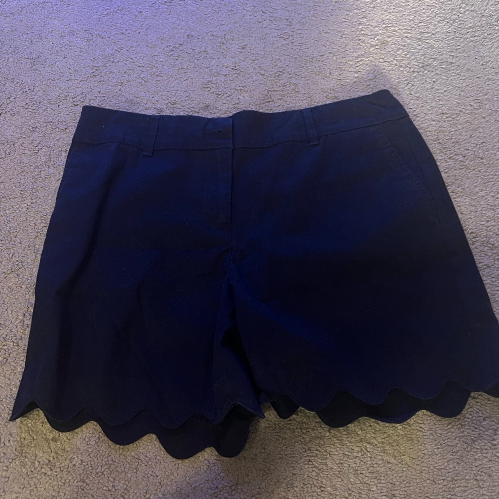 Talbots Navy Scalloped Hem Shorts